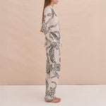 The Jag Print Long PJ Set in Cream