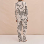 The Jag Print Long PJ Set in Cream