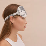 The Jag Print Luxe Eye Mask in Cream