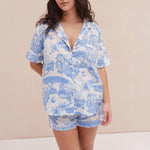 Loxodonta Short PJ Set in Blue