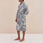 The Jag Print Unisex Towel Robe in Cream