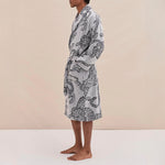 The Jag Print Unisex Towel Robe in Cream