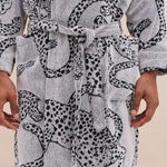 The Jag Print Unisex Towel Robe in Cream