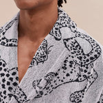 The Jag Print Unisex Towel Robe in Cream