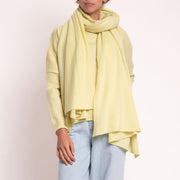 COLLEN & CLARE Knitted Wool Scarf in Winter Lime