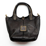 Kura Stud Strap Shopping Bag in Black