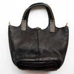 Kura Stud Strap Shopping Bag in Black