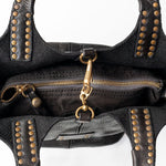 Kura Stud Strap Shopping Bag in Black