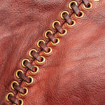 Dalia Eyelets & Threading Shoulder Bag in Burgundy