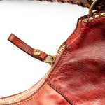 Dalia Eyelets & Threading Shoulder Bag in Burgundy