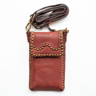 Malachite Stud Phone Case in Burgundy