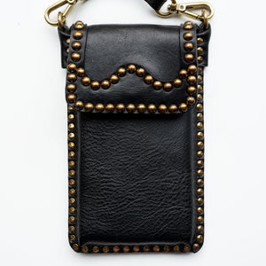 Malachite Stud Phone Case in Black