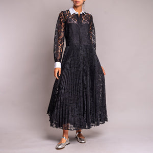 Toscala85 Lace Maxi Dress in Black