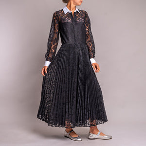 Toscala85 Lace Maxi Dress in Black