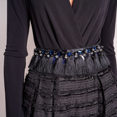 Black Diamond Tassel Belt