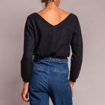 Joan V Neck Jumper in Black