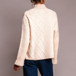 Aran Rib Turtle Neck Jumper in Jasmine