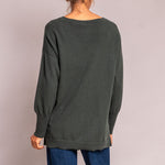 Oversize V Neck Jumper in Khaki