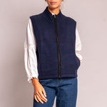 Bear Cashmere & Lambswool Gilet in Navy Marl/Black