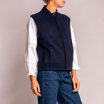 Bear Cashmere & Lambswool Gilet in Navy Marl/Black