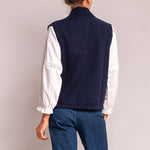 Bear Cashmere & Lambswool Gilet in Navy Marl/Black