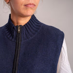 Bear Cashmere & Lambswool Gilet in Navy Marl/Black