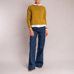 Pea Cashmere & Lambswool Knit in Moss Marl