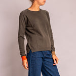 Polli Cashmere & Lambswool Knit in Fir Green/Flannel/Olive Marl