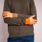 Polli Cashmere & Lambswool Knit in Fir Green/Flannel/Olive Marl