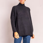 Rider Funnel Neck Knit in Black