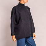 Rider Funnel Neck Knit in Black