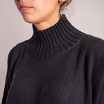 Rider Funnel Neck Knit in Black