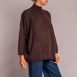 Rider Funnel Neck Knit in Bitter Chocolate