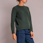 Classic Neat Crew Neck Knit in Dark Green