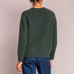 Classic Neat Crew Neck Knit in Dark Green