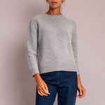 Classic Neat Crew Neck Knit in Silver