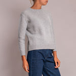 Classic Neat Crew Neck Knit in Silver