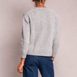 Classic Neat Crew Neck Knit in Silver