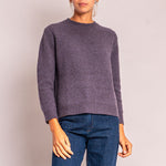 Classic Neat Crew Neck Knit in Damson