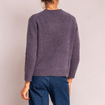 Classic Neat Crew Neck Knit in Damson