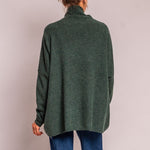 Classic Boxy Funnel Neck Knit in Dark Green