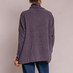 Classic Boxy Funnel Neck Knit in Damson