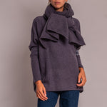 Classic Boxy Funnel Neck Knit in Damson