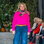 Amypolo V Neck Knit in Neon Pink