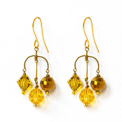 PHILIPPA KUNISCH Small Diamond Earrings in Yellow/Bronze