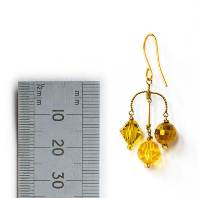 PHILIPPA KUNISCH Small Diamond Earrings in Yellow/Bronze