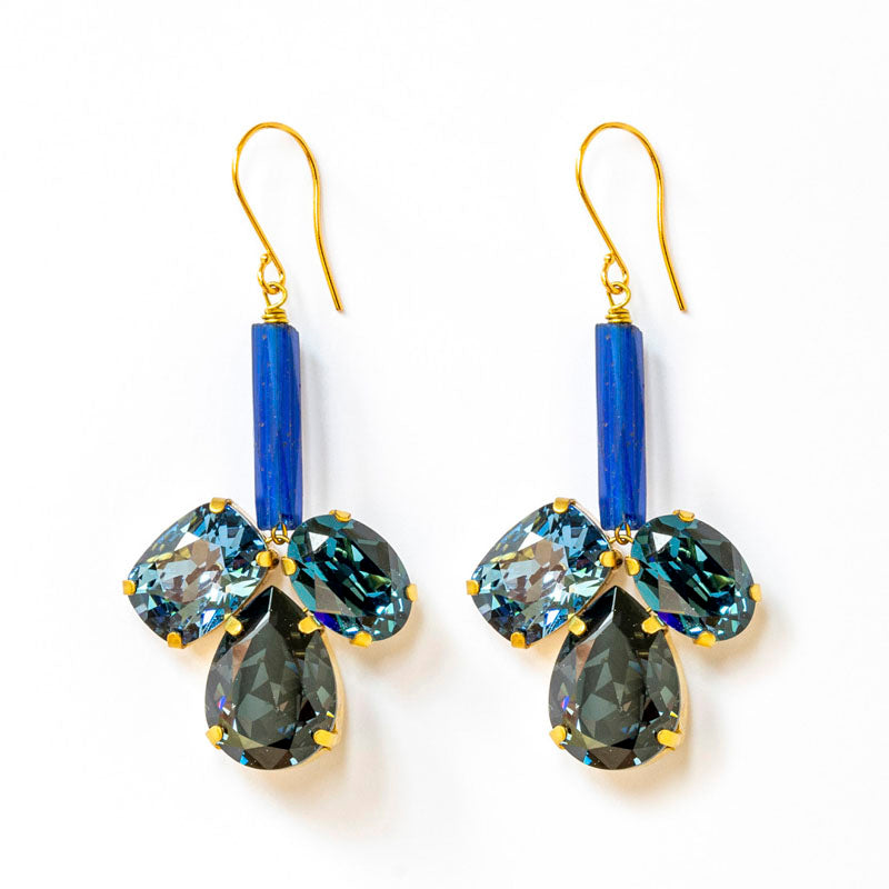 Bud Earrings in Navy Blue