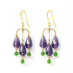 Small Bell Earrings in Purple/Green