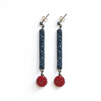 PHILIPPA KUNISCH Tube Earrings in Blue/Red