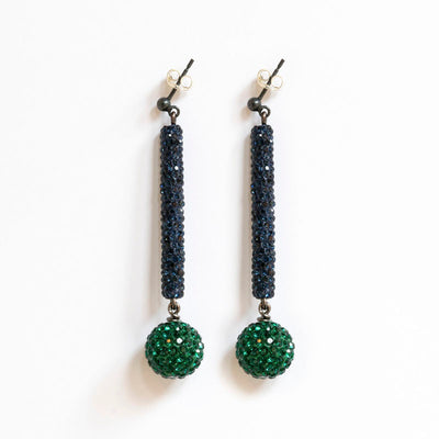 Tube Earrings in Blue/Green